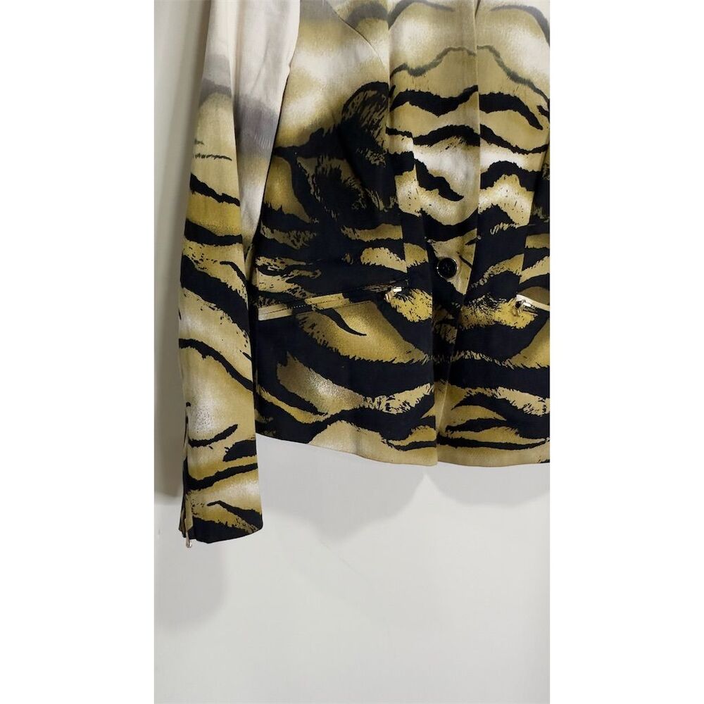 Chico's Black Label Women's Animal Print Jacket Zipper Sleeves Size 0 Mu… - Picture 12 of 16